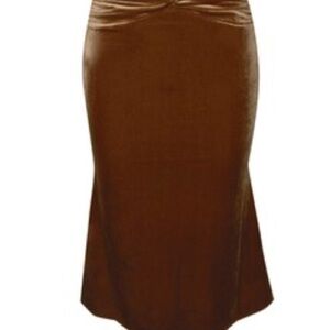 Velvet Flare Skirt Coffee
